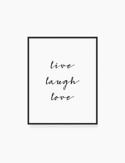 Printable Wall Art Quote: LIVE. LAUGH. LOVE. Printable Poster. Inspirational Quote. Motivational Quote. WA032 - Paper Moon Art & Design
