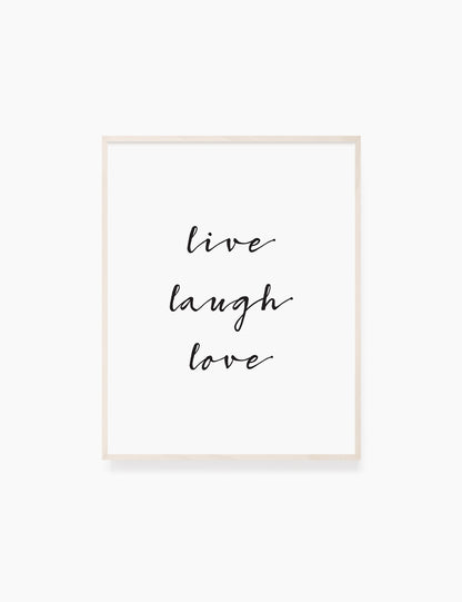 Printable Wall Art Quote: LIVE. LAUGH. LOVE. Printable Poster. Inspirational Quote. Motivational Quote. WA032 - Paper Moon Art & Design