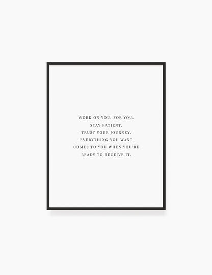 Printable Wall Art Quote: TRUST YOUR JOURNEY. Printable Poster. Self-growth. Personal Development Quote. WA036 - Paper Moon Art & Design