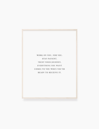 Printable Wall Art Quote: TRUST YOUR JOURNEY. Printable Poster. Self-growth. Personal Development Quote. WA036 - Paper Moon Art & Design