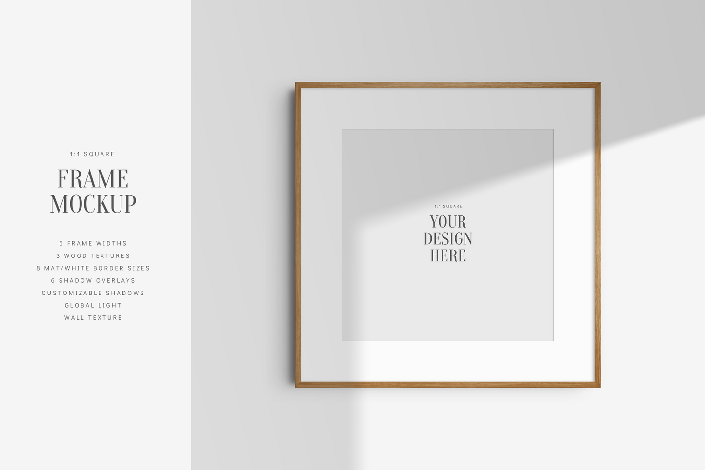 Square Frame Mockup FRAME MOCKUP 1:1 SQUARE Wood Frame Mockup PSD