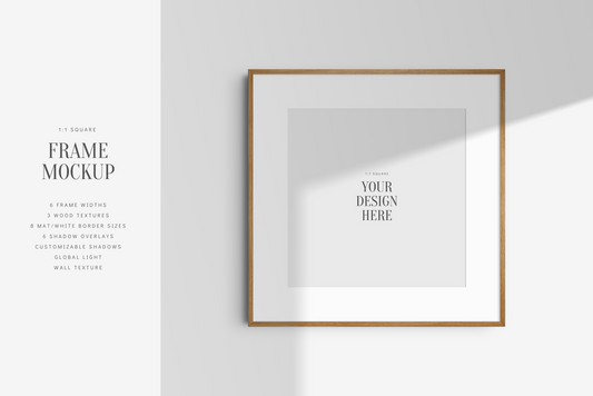 Square Frame Mockup FRAME MOCKUP 1:1 SQUARE Wood Frame Mockup PSD