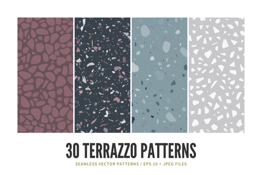 Terrazzo Patterns 01 Seamless Vector Patterns Terrazzo Texture Backgrounds