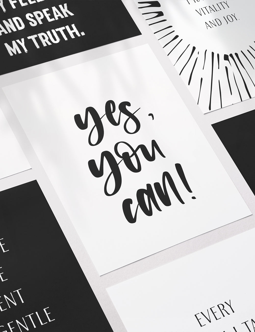 Vision Board Printables | Printable Vision Board Kit | Printable Affirmation Cards | Inspirational & Motivational Quotes | Printable Quotes | Printable Journal & Planner Cards | 3.5x5 | 3x4 | 2x3 | PDF + JPEG | Planner Printables | Planner Accessories | Black and White | Clean Design | Minimal Aesthetic