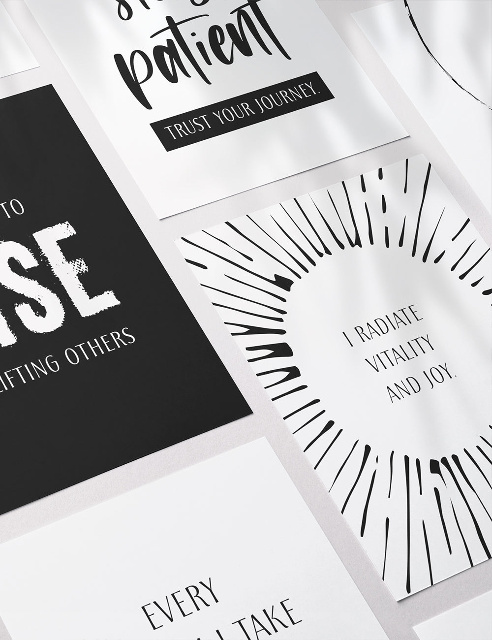 Vision Board Printables | Printable Vision Board Kit | Printable Affirmation Cards | Inspirational & Motivational Quotes | Printable Quotes | Printable Journal & Planner Cards | 3.5x5 | 3x4 | 2x3 | PDF + JPEG | Planner Printables | Planner Accessories | Black and White | Clean Design | Minimal Aesthetic