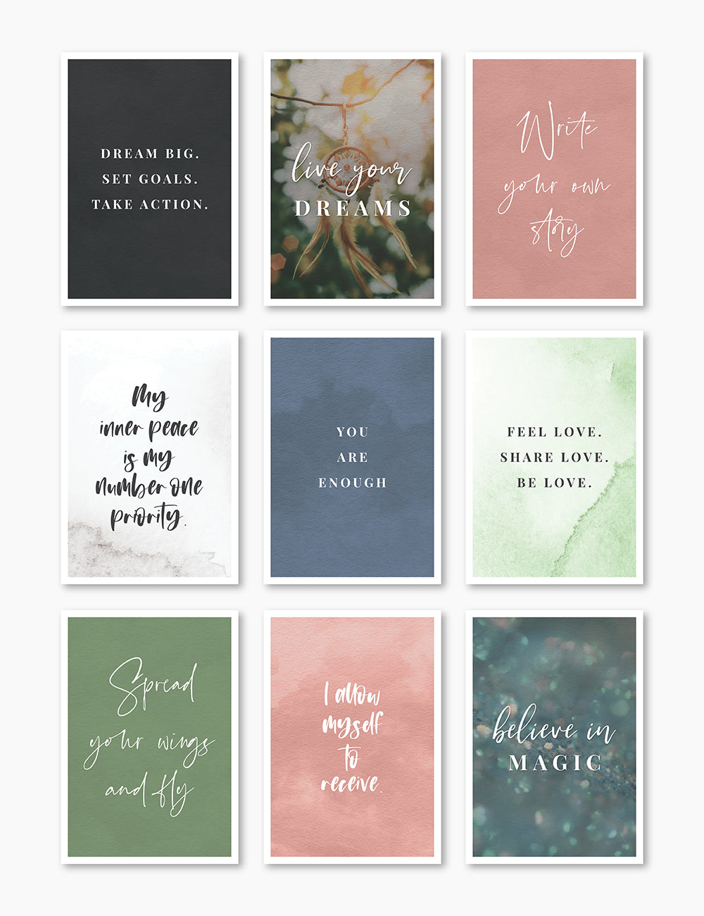 Printable Vision Board Kit 02: Affirmation Cards and Inspirational