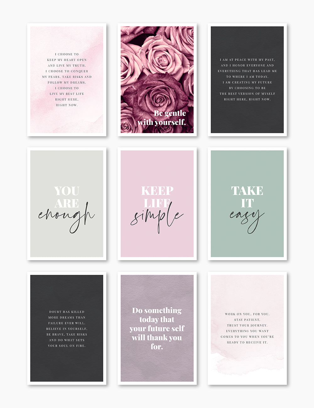 Printable Vision Board Cards. Motivational Affirmations. Inspirational